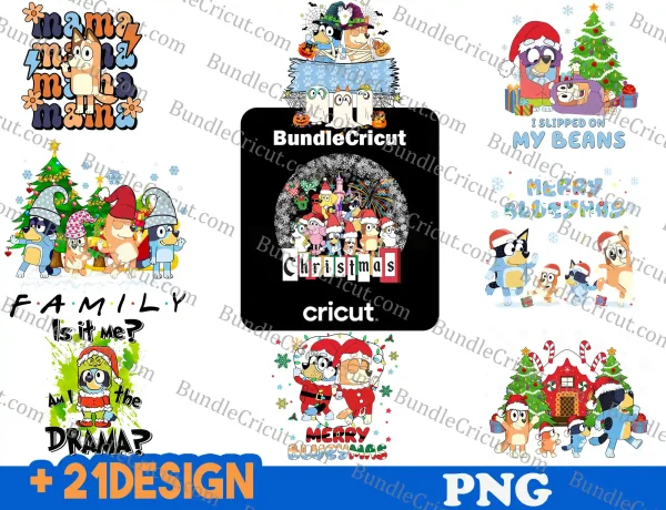 Christmas Family Shirt Design Png Bundle,Blue Dog Family Png,Instant Download,Christmas cartoon Png Bundle,Magical Sublimation,