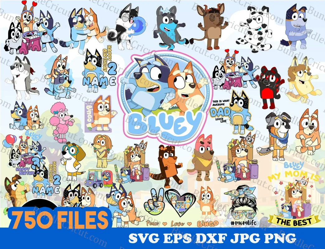 Bluey and Bingo Circle Cutouts / Bluey Bingo Decoration / Bluey