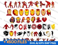 Mega Superhero Bundle, Avangers, IronMan, Thor, Deadpool, Captain America, Spider Man, Marvel Superhero PNG SVG ,digital Download