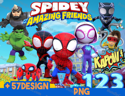 Spidey Clipart, Spidey and his Amazing Friends PNG Bundle, Superhero PNG, Instant Download, Spidey shirt, Spidey Birthday, Spidey poster