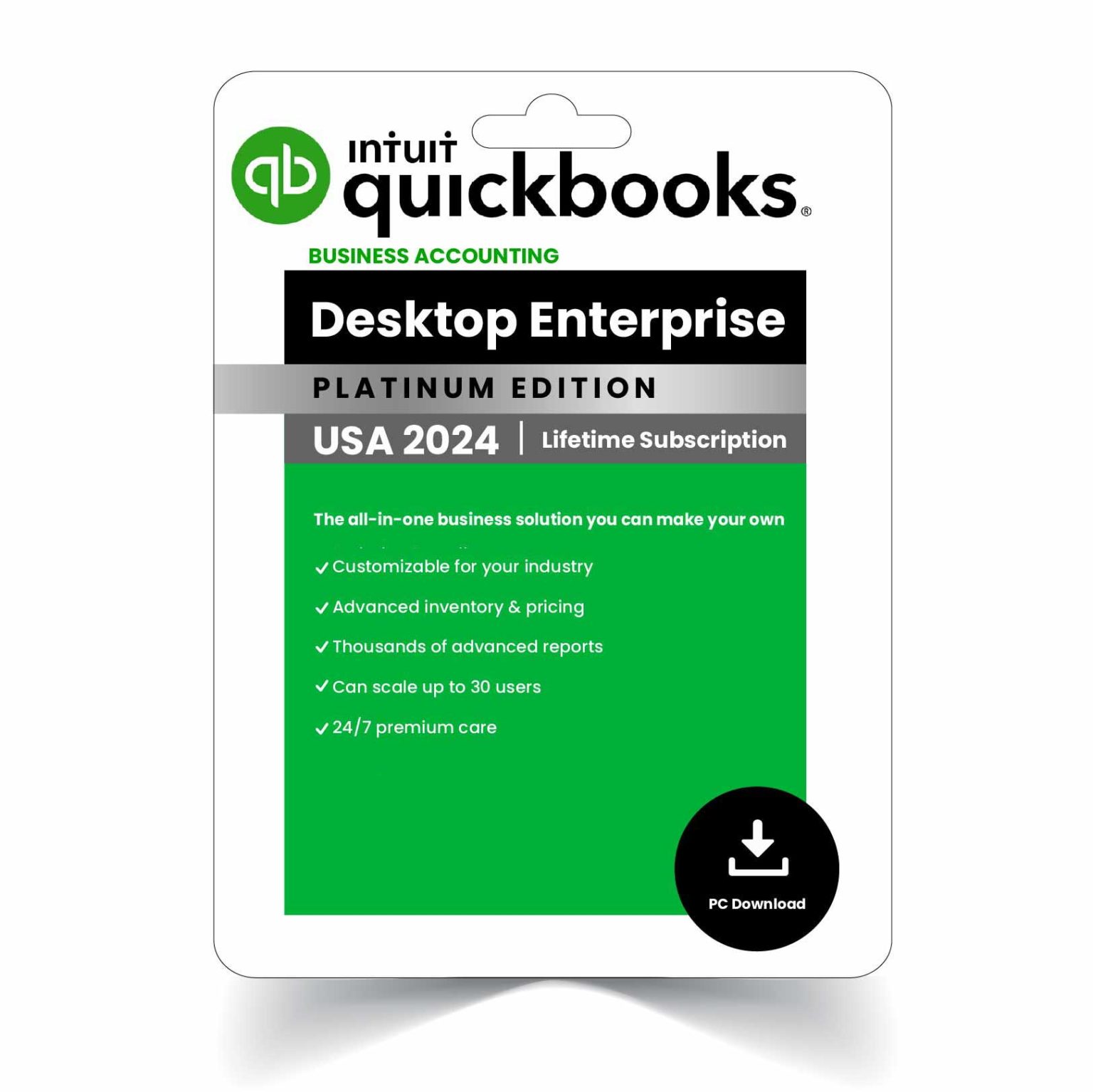 QuickBooks Desktop Enterprise 2024 2 Users US Version Lifetime