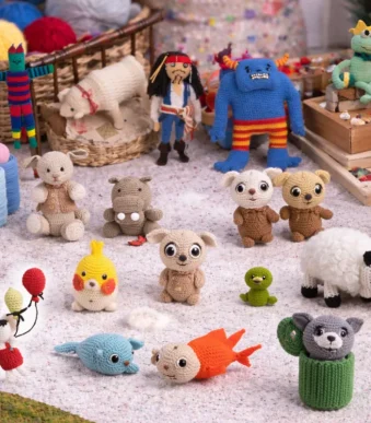 Amigurumi patterns PDF collection featuring cute animals and character dolls