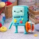 BMO crochet amigurumi with colorful button details Adventure Time pattern