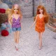 Barbie crochet pattern with chevron zigzag tops in purple and orange
