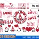 Boho Valentine's SVG Cut Files Bundle, boho flower svg, svg boho, svg boho rainbow