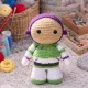 Buzz Lightyear crochet amigurumi doll with purple hood and green spacesuit