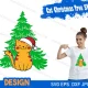Cat Christmas Tree SVG