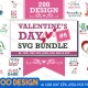 Mega Bundle Valentine's Day, Valentines day svg designs