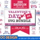 Unleash your creativity with the Mega Bundle Valentine's Day, a collection of 200 romantic designs perfect for cards, invitations, and decor. Includes 8 file types, Valentines day svg designs and svg valentines day designs. Add a touch of love to your next project with this must-have bundle