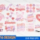 Retro Valentine’s Day SVG Bundle, Valentine's day cut files