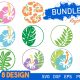 Tropical Round Keychain Patterns SVG