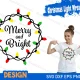 christmas light wreath svg
