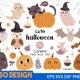 Explore our "Happy Halloween Clipart Collection" featuring 50 unique designs, each available in six versatile file formats (SVG, DXF, EPS, AI, PDF, PNG). Elevate your Halloween projects with these delightful clipart designs.