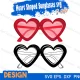 heart shaped sunglasses svg