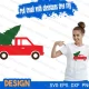 red truck with christmas tree svg